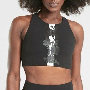 NWT Athleta Black Rose Stripe Conscious Bra